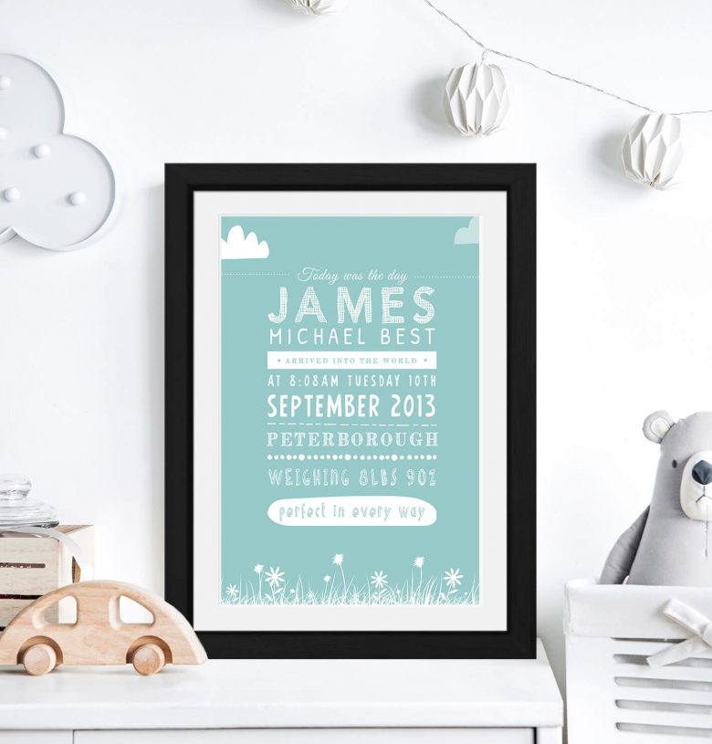 Bespoke Typographic Birth Print