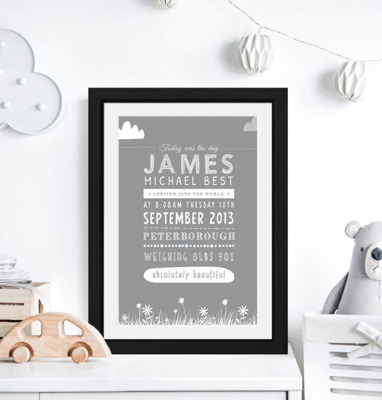 Bespoke Typographic Birth Print