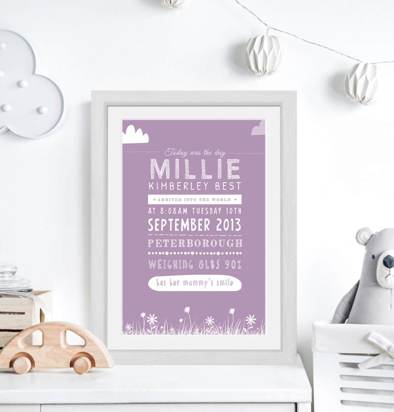 Bespoke Typographic Birth Print