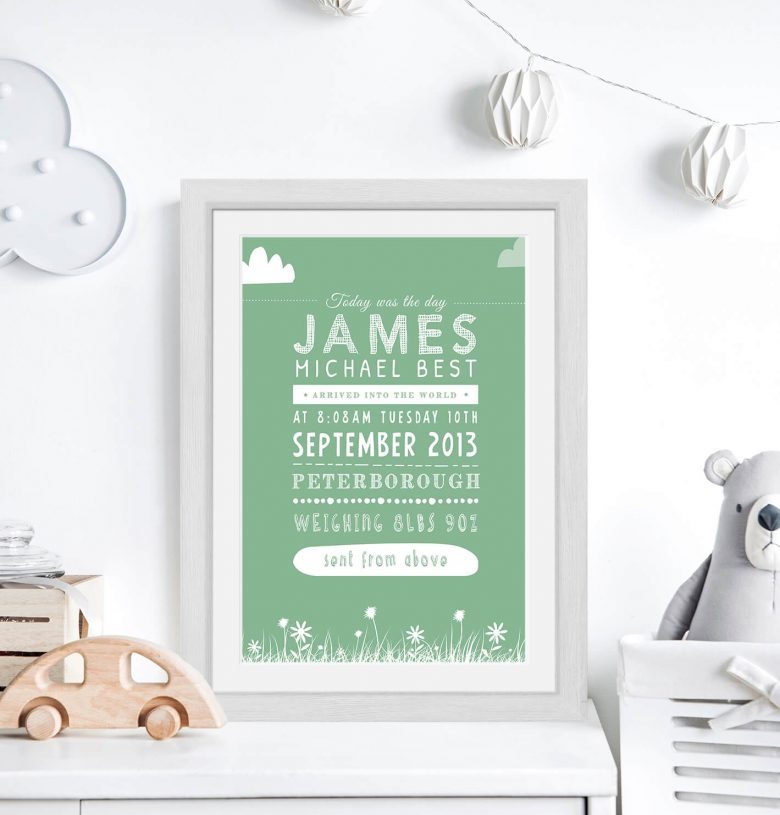 Bespoke Typographic Birth Print