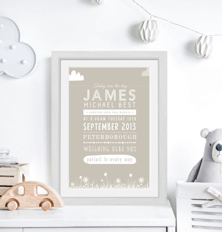 Bespoke Typographic Birth Print