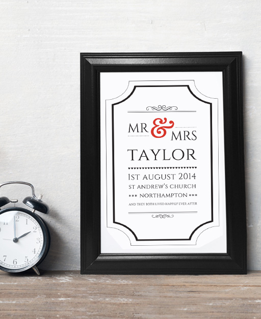 Typographic Wedding Print