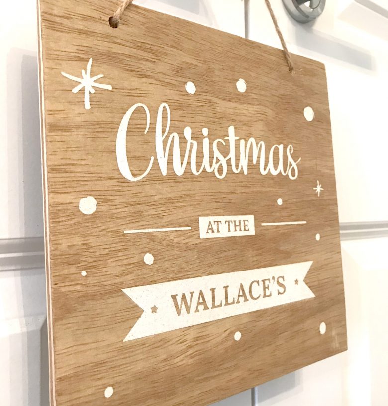 Christmas at the... Family Handmade Wooden Door Sign/Plaque