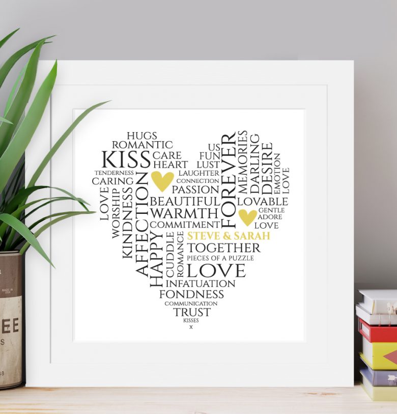 Typographic Square Heart
