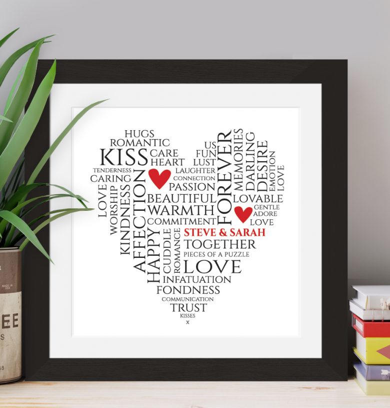 Typographic Square Heart