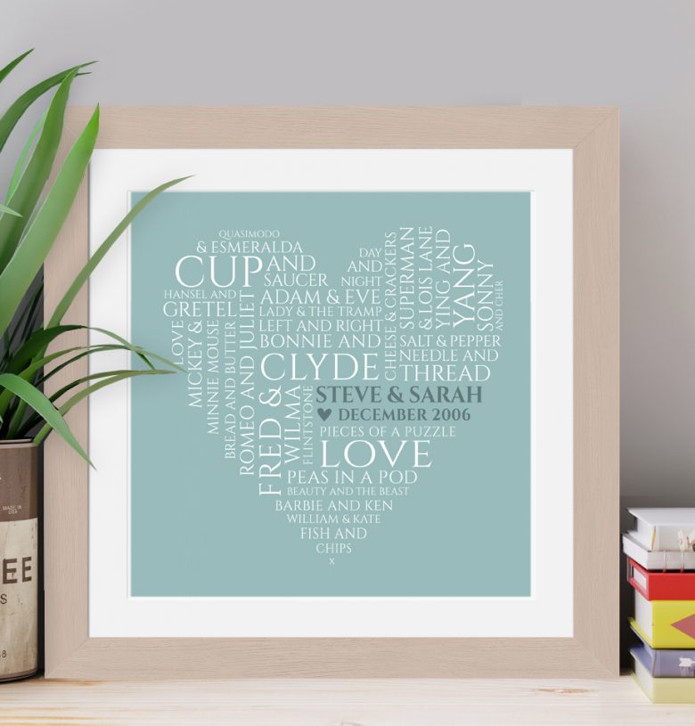 Typographic Heart “We Go Together Like…”